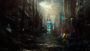 FICCION DISTOPIA foto libre de alta resolución de Arte fantasía, noche, apocalíptico, abandonado, futurista, Vallas publicitarias, destrucción, líneas eléctricas, Trajes de hazmat, Darek Zabrocki, clima, oscuridad, captura de pantalla, área urbana
