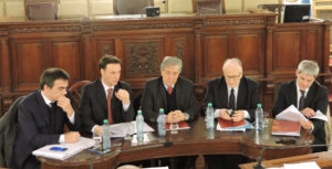 Reforma_de_faltas_El_senador_Enrico_junto_a_Raul_Gramajo_fiscal_general_Julio_de_Olazabal_y_procurador_corte_Jorge_Barraguirre