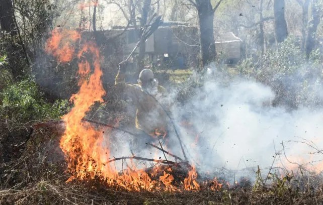 Vecinos de la isla luchan contra los incendios, que arrasan con todo lo que encuentran en su camino