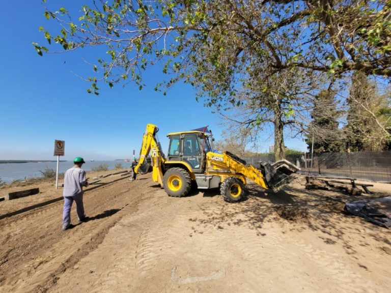 En San Lorenzo construyen una rambla en el tramo central de la Costanera Parente