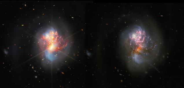 ¿Eres capaz de ver las sutiles diferencias de la misma galaxia fotografiada por el telescopio Hubble y por el Webb?