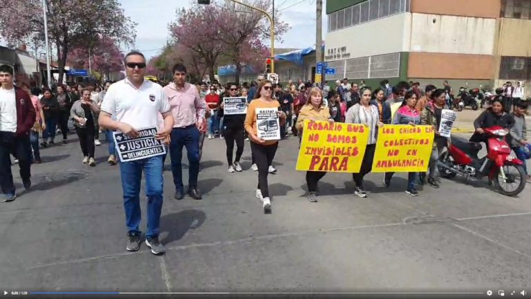 Contundente Marcha y Reclamo por la inseguridad y por la desidia de la empresa Rosario Bus