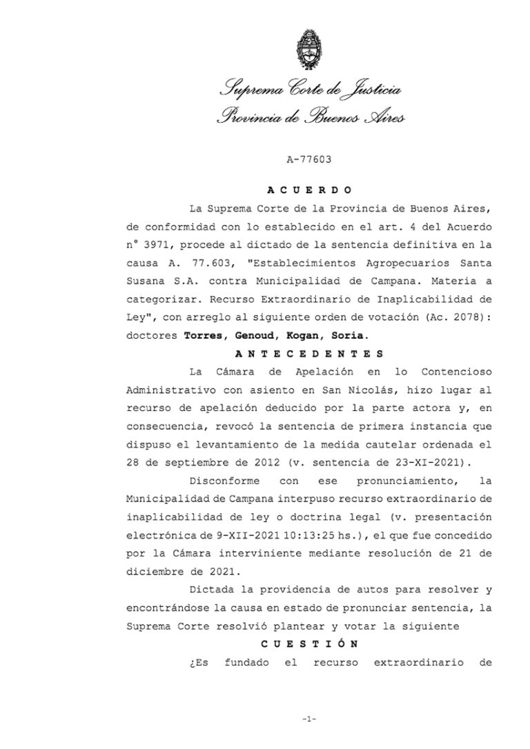 Provincia de Buenos Aires: el máximo tribunal fijó mil metros de distancia para las fumigaciones con agrotóxicos