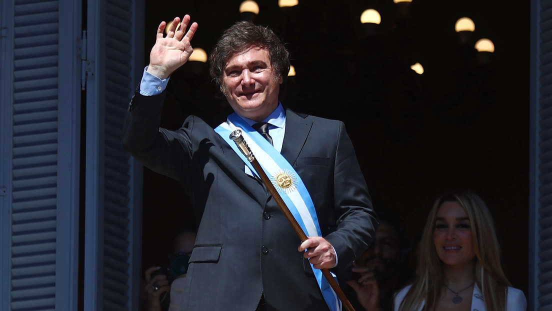 Presidente de Argentina, Javier Milei, desde la Casa Rosada, el 10 de diciembre de 2023.Tomas Cuesta / Gettyimages.ru