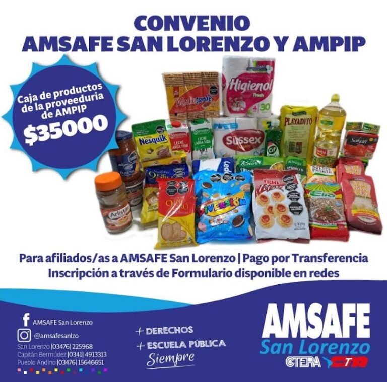 AMSAFE informa: Convenio AMPIP. Asamblea. Formación. Turismo. Reforma Jubilatoria. Fiesta docentes. 96 Aniversario