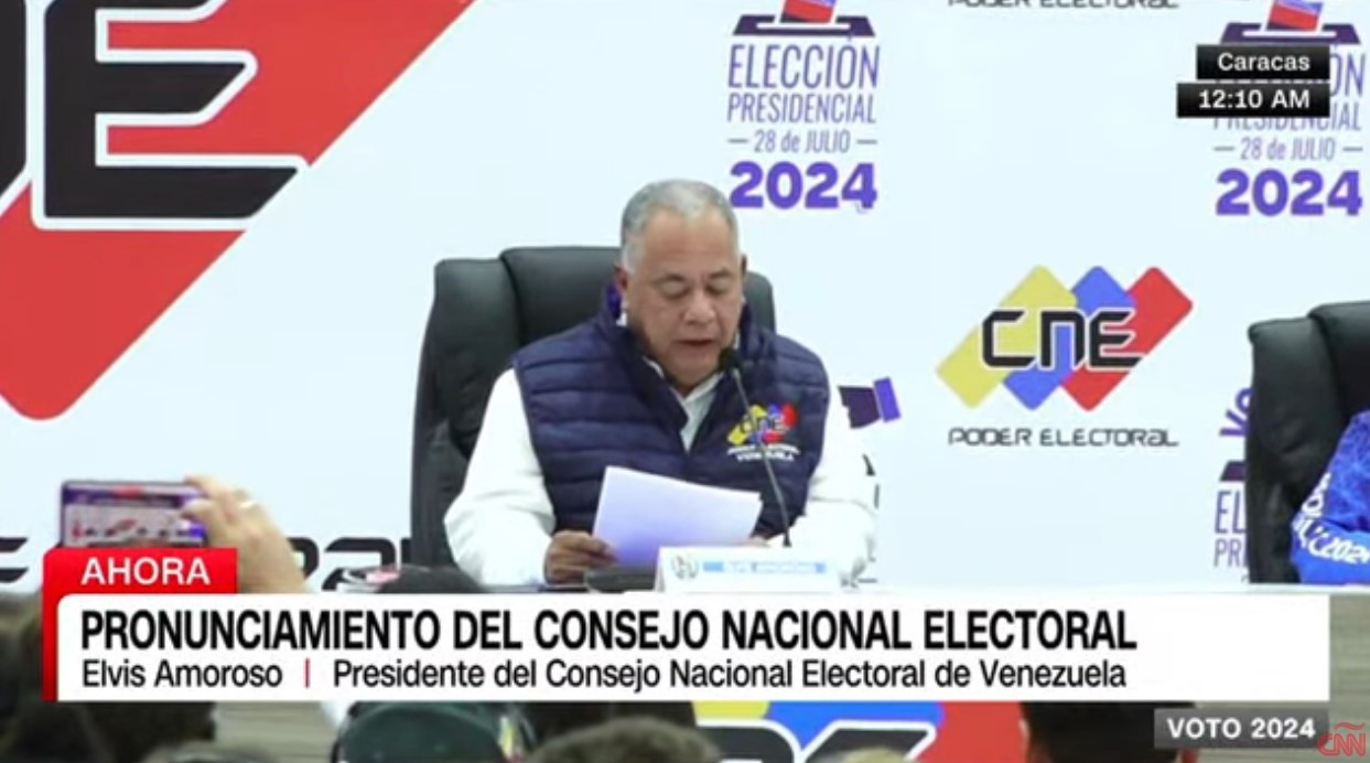 20240729 ELVIS AMOROSO COMUNICA LOS RESULTADOS DANDO A MADURO OTRO PERIODO PRESIDENCIAL EN VENEZUELA