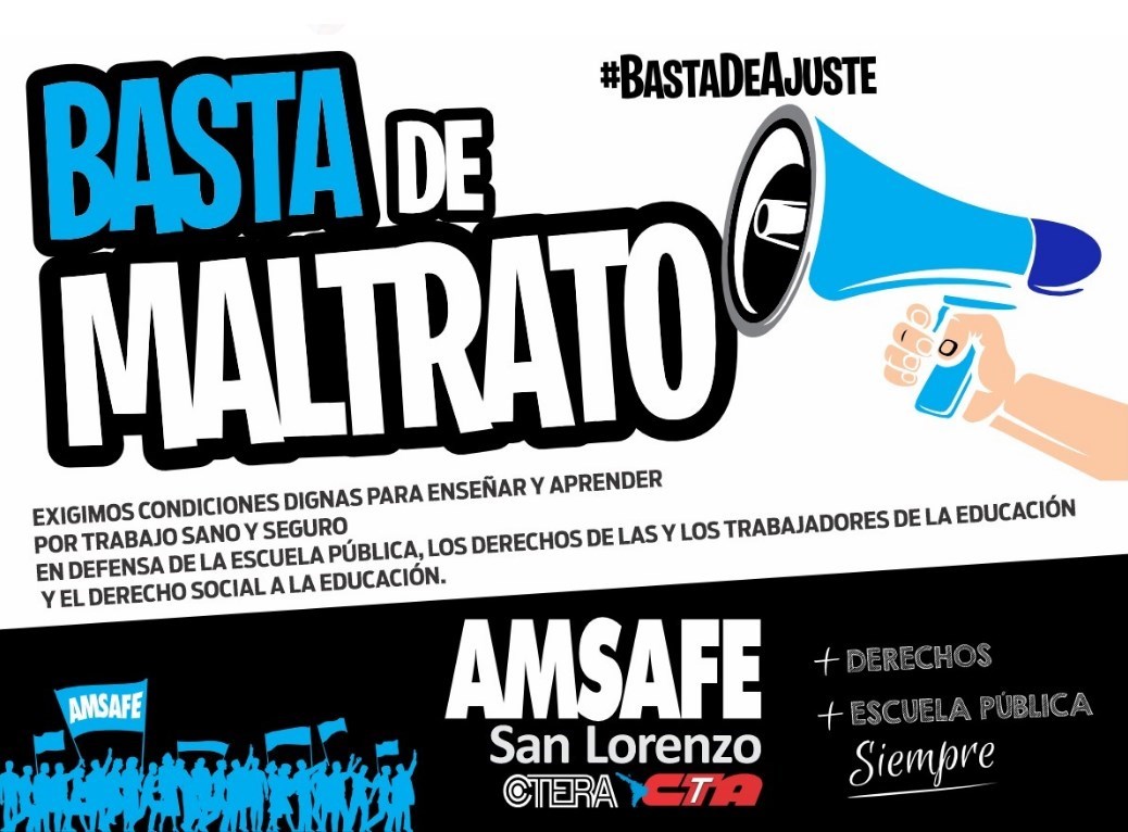 AMSAFE San Lorenzo reclama condiciones dignas para enseñar y aprender