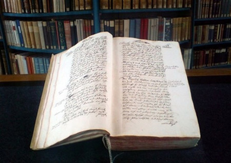 Manuscrito del monasterio de Einsiedeln consignando los datos del tiempo