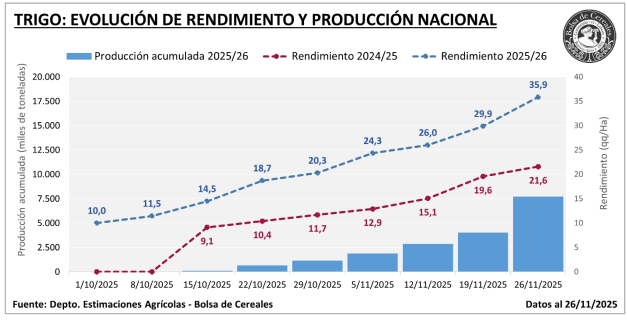 El trigo 2025/26 no tiene techo: la cosecha entusiasma y las estimaciones siguen aumentando 2 trigo rindes